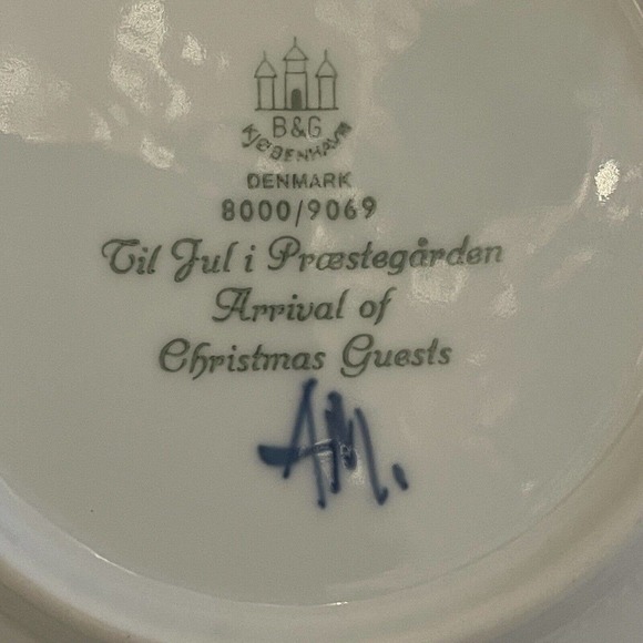 Vintage Decorative Plate Set 3 Blue B&G Juletraeer Hentes Denmark Holiday - Picture 8 of 10